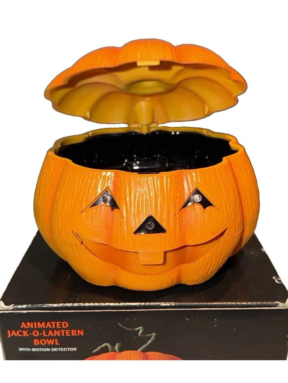 Jack O Lantern Candy Bowl Pumpkin Animated Sensor Lighted Talking Department 56